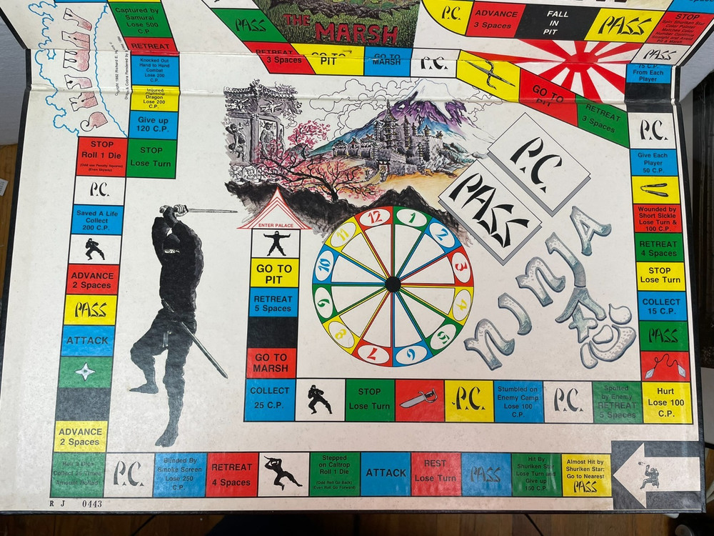 Vintage 1982 NINJA GAME Board Game Richard E. Hasbrouck - Retro