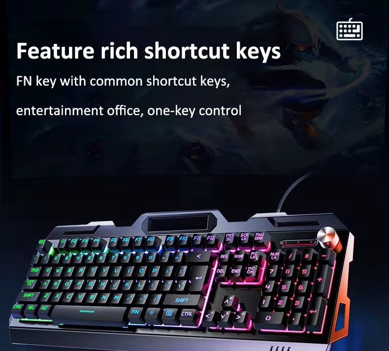 RGB Backlit Gaming Bundle, Keyboard, Mouse, and Headset with Metal Panel