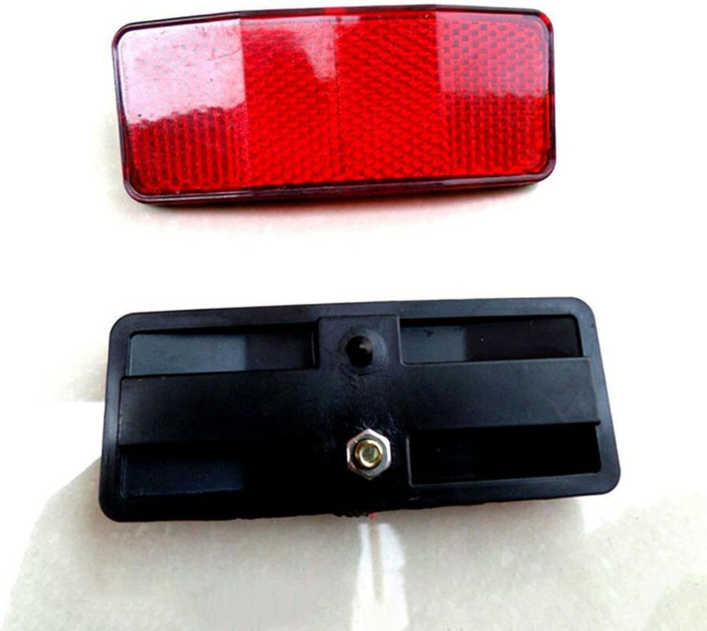 2-Pack Rectangular Red Bike Reflectors, Rear Frame Mount Cycling Warning Acce..