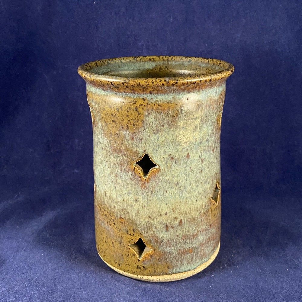 Artist Signed Studio Pottery Candle Holder Shade Votive Puller Tea light