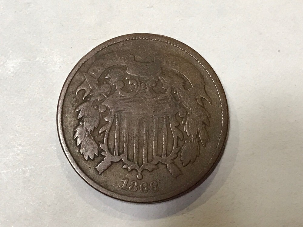1868 US 2 Cent Coin Better Grade Better Date Free Shipping B