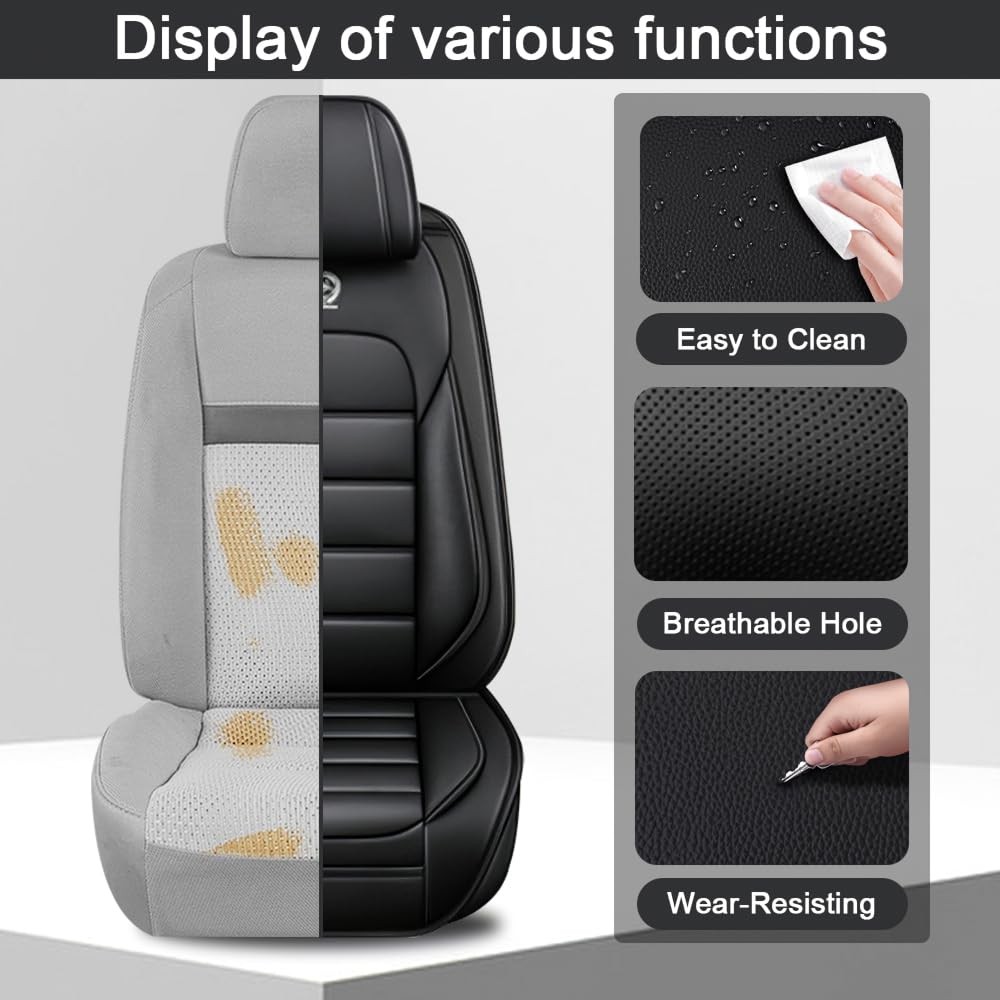 Seat Covers RLX 2014-2020 Front Only Classic Black Waterproof Leather