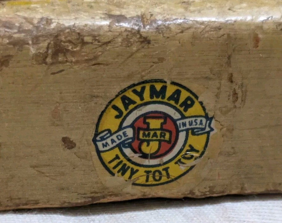 Vintage Jaymar Wooden Ring Toss Pull Toy