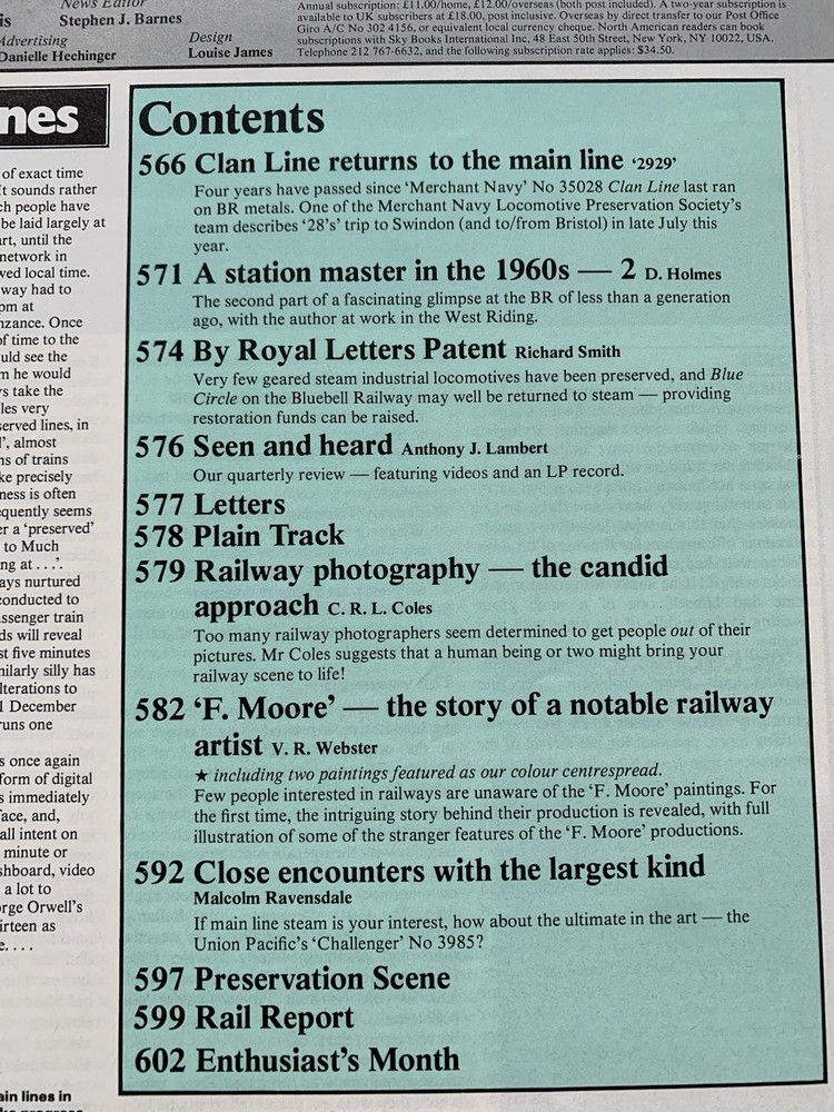 Railway World Magazine - 1984 - 4 issues