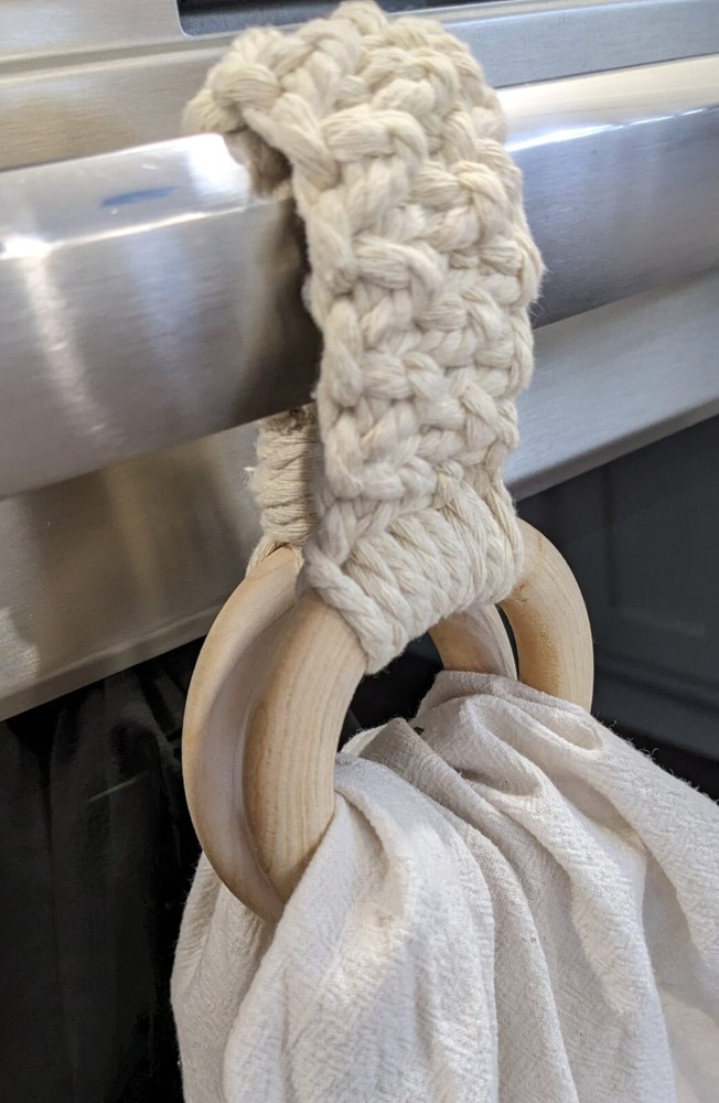macrame towel holder