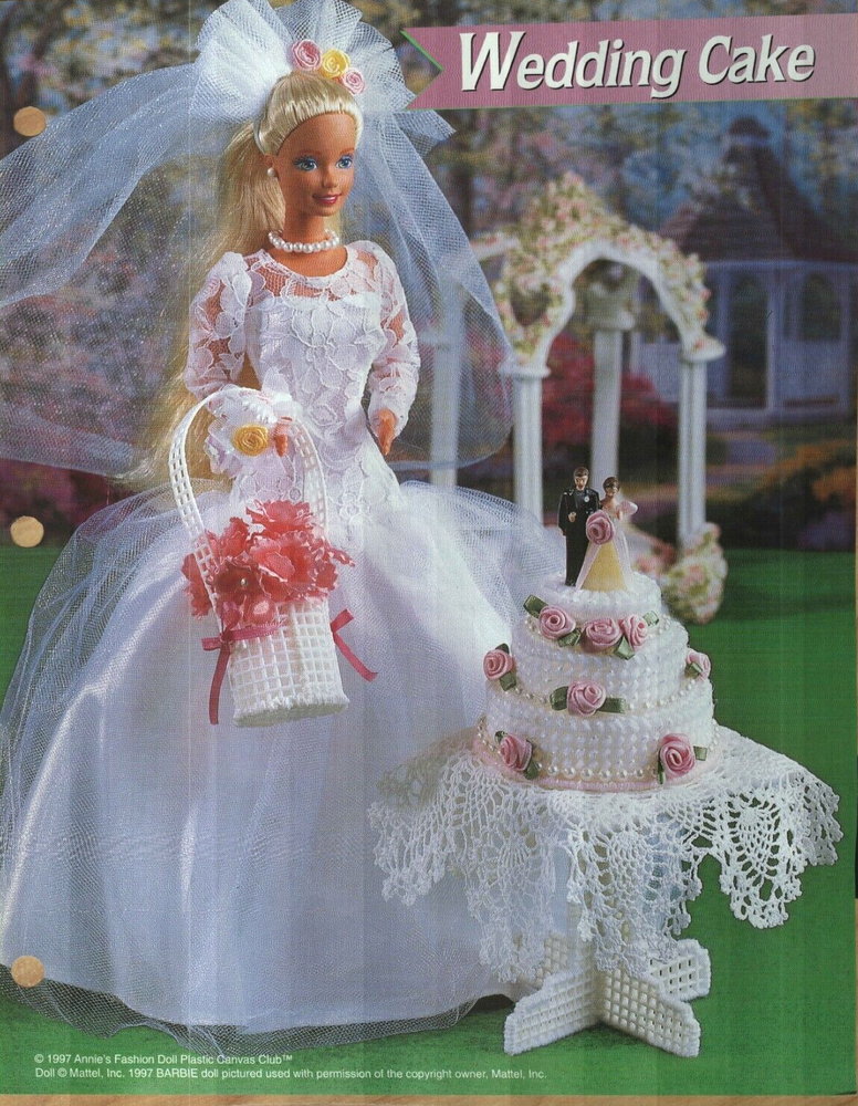NEW WEDDING RECEPTION CAKE & TABLE ANNIE'S PLASTIC CANVAS PATTERN INSTRUCTIONS