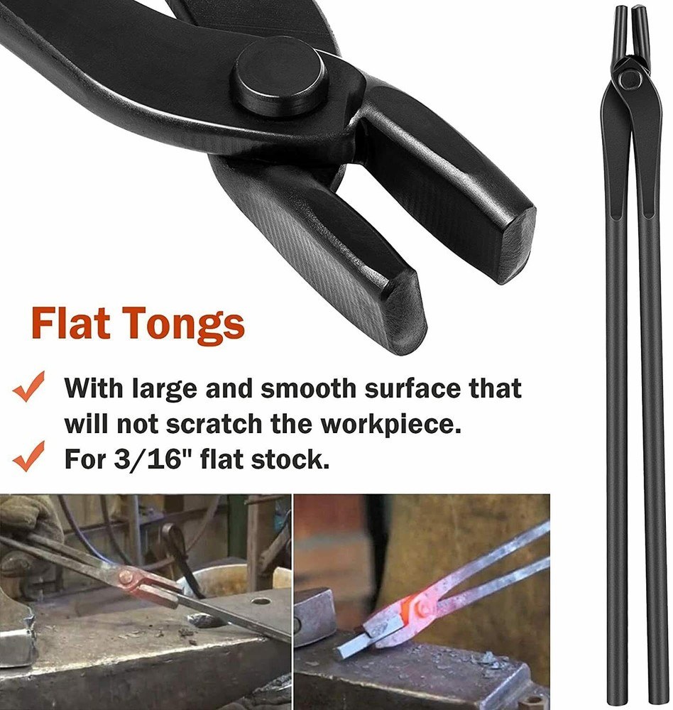 Universal Knife Making Bolt Tongs Blacksmith Bladesmith Tool Set for Anvil Forge