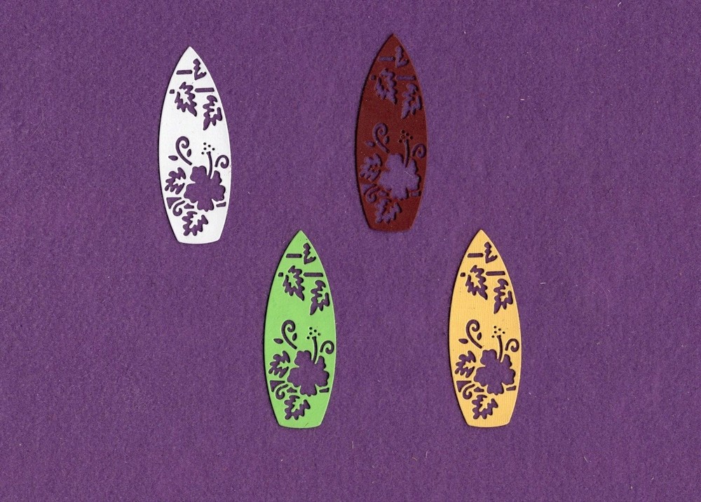 SURFBOARD 2 BEACH die cuts scrapbook cards