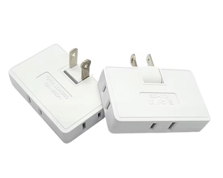 3 Pack 3-Way Flat Wall Plug Adapter AC Outlet. Polarized. 180 degree Foldable.
