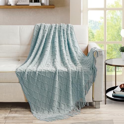 Throw Blanket 50x60 Inches Throw Textured Solid Soft Sofa Couch 50"x60" Beige