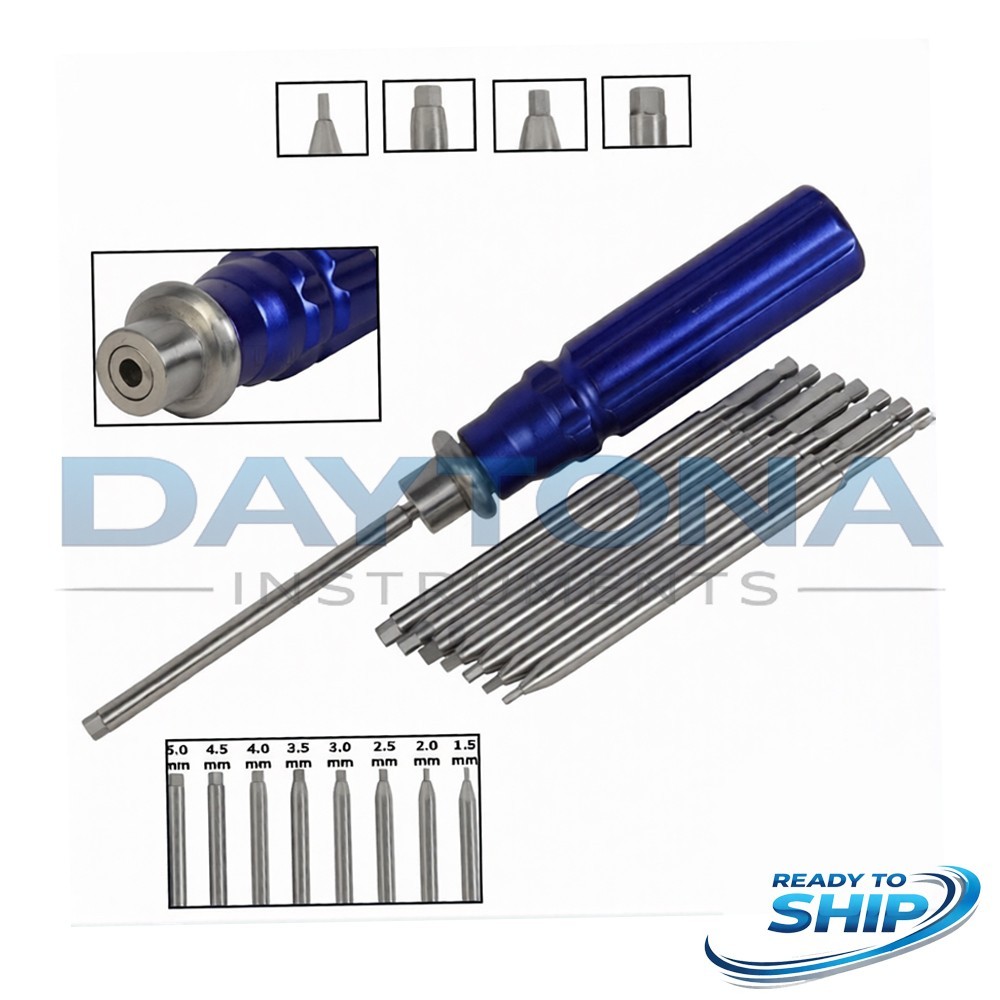 Orthopedic Bone Screwdriver with Quick Coupling Handle Set