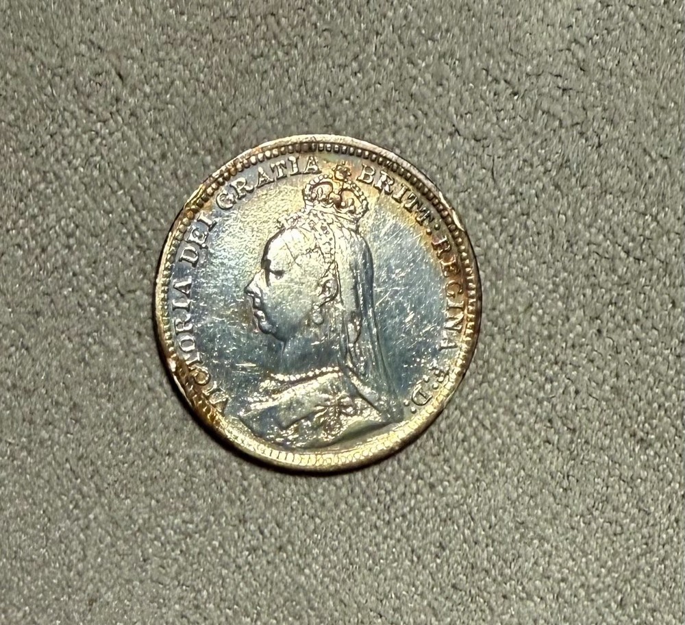 1890 GREAT BRITAIN 3 Pence uncirculated