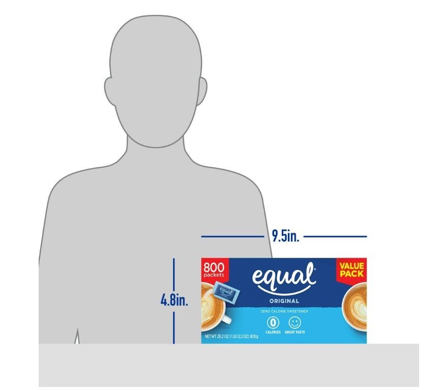 EQUAL Zero Calorie Sweetener, Sugar Substitute, 800 Packets