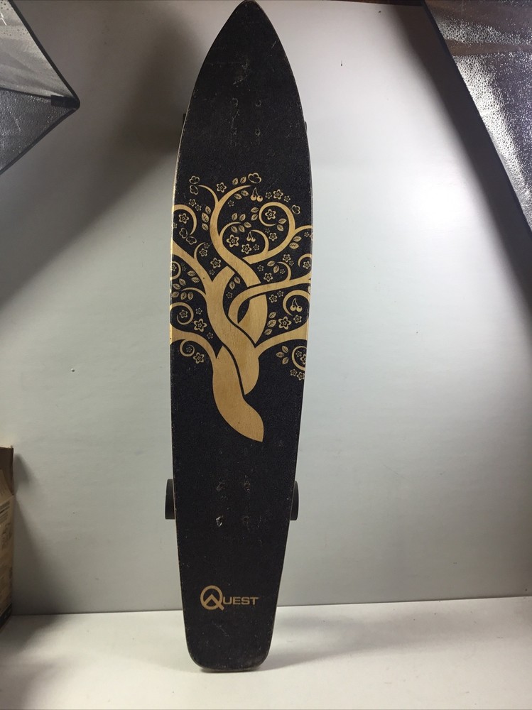 Quest Longboard Skateboard 44" Cruiser Twisted Cherry Tree Design Smooth Wheels