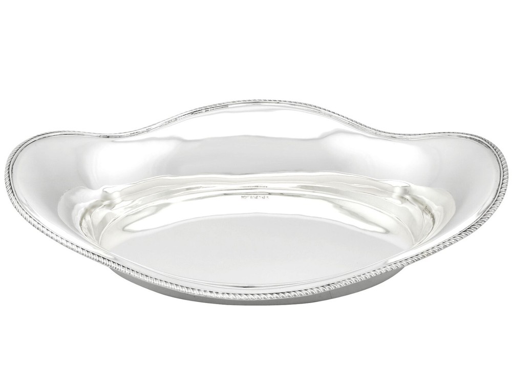 Antique Edwardian Sterling Silver Bread Dish