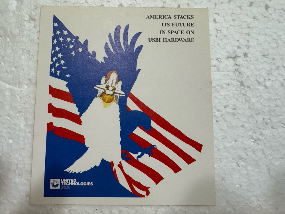 Vintage Space Shuttle Sticker- United Technologies- USBI