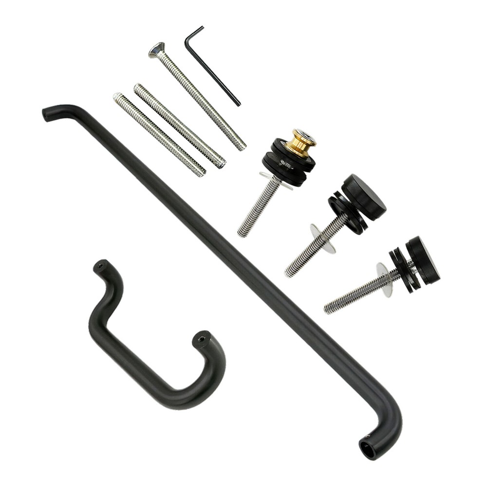 CEL Round Solid Aluminum Storefront Door Pull Handle and Push Bar Set - 12"X33"