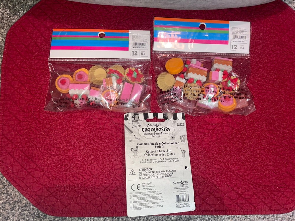 Spritz Crazerasers Various Pull Apart Small Eraser Party Favors Bundle, 28 Total