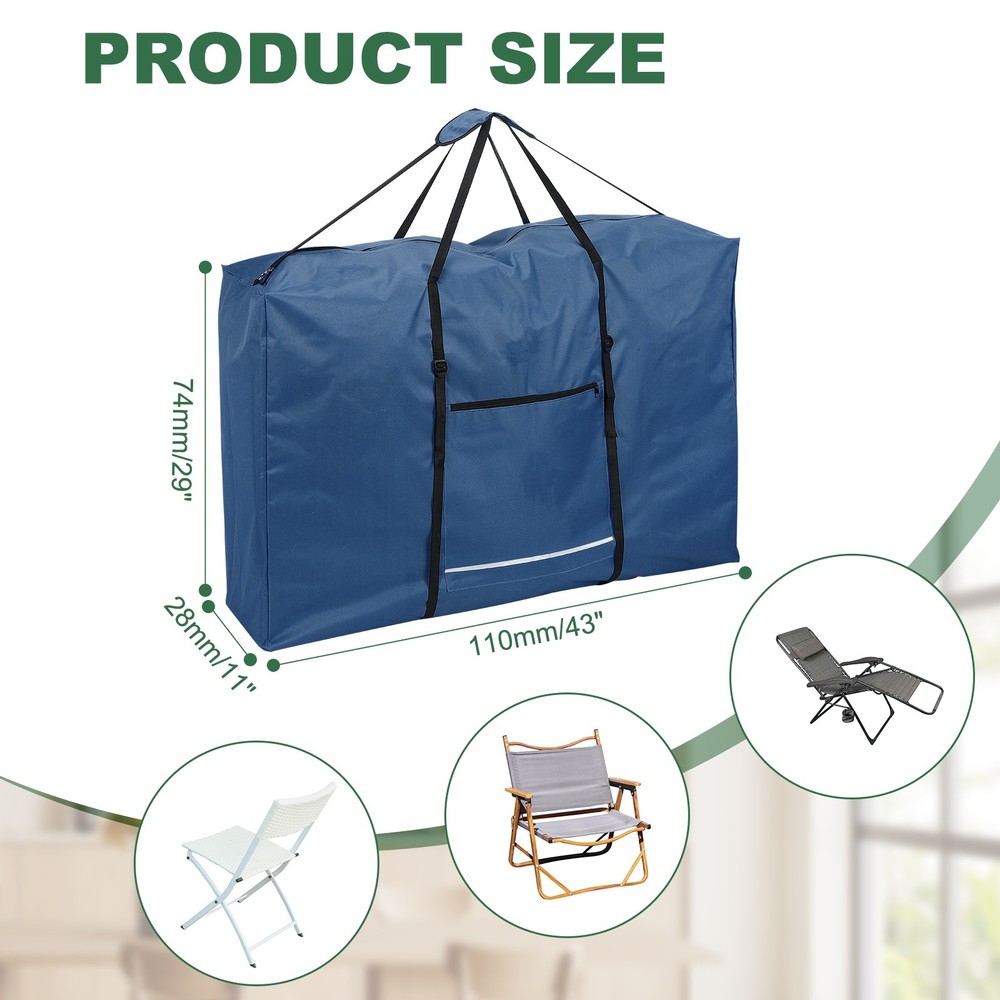 600D Folding Table Storage Bag with Handle 43" x 29" x 11" Dark Blue