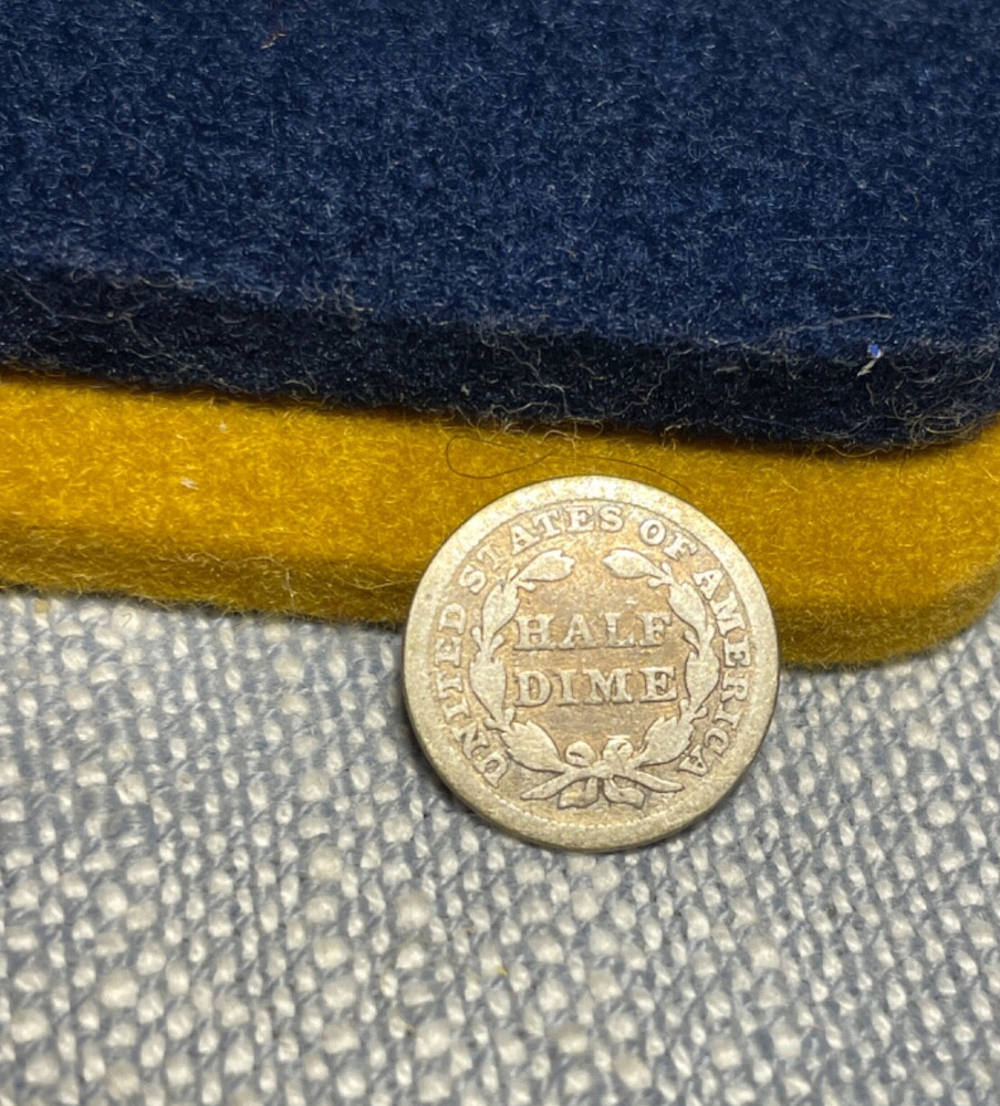 (#100609). US Type: 1858 half dime. Good