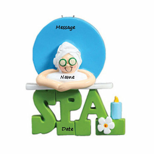 Spa Girl Personalized Christmas Tree Ornament