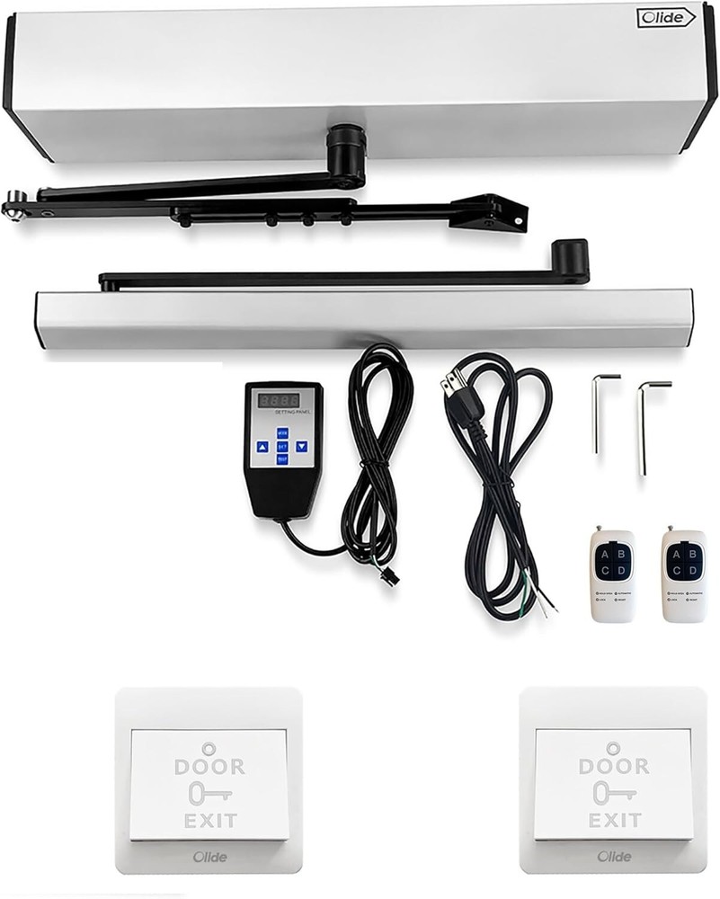 Automatic Electric Swing Door Opener, Motorized Open and Close with Exit Button