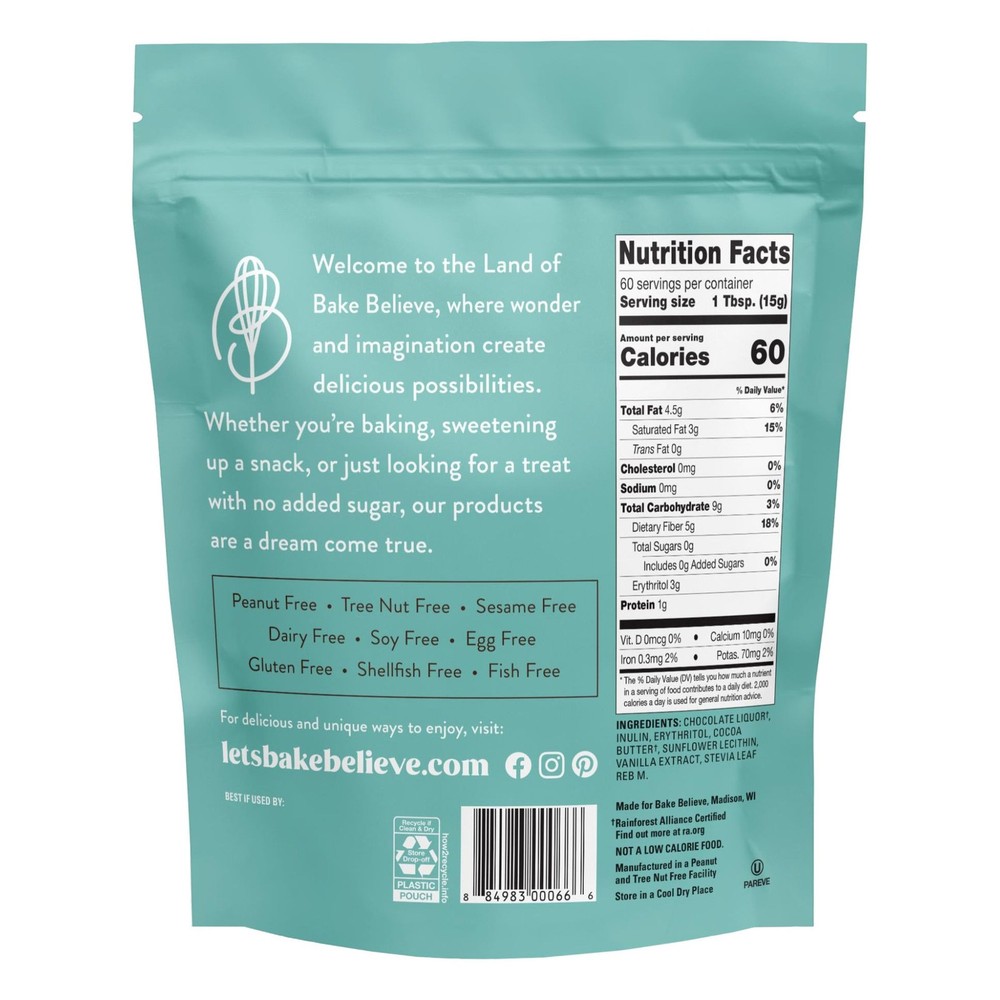 Bake Believe Dark Chocolate Chips, 32 oz