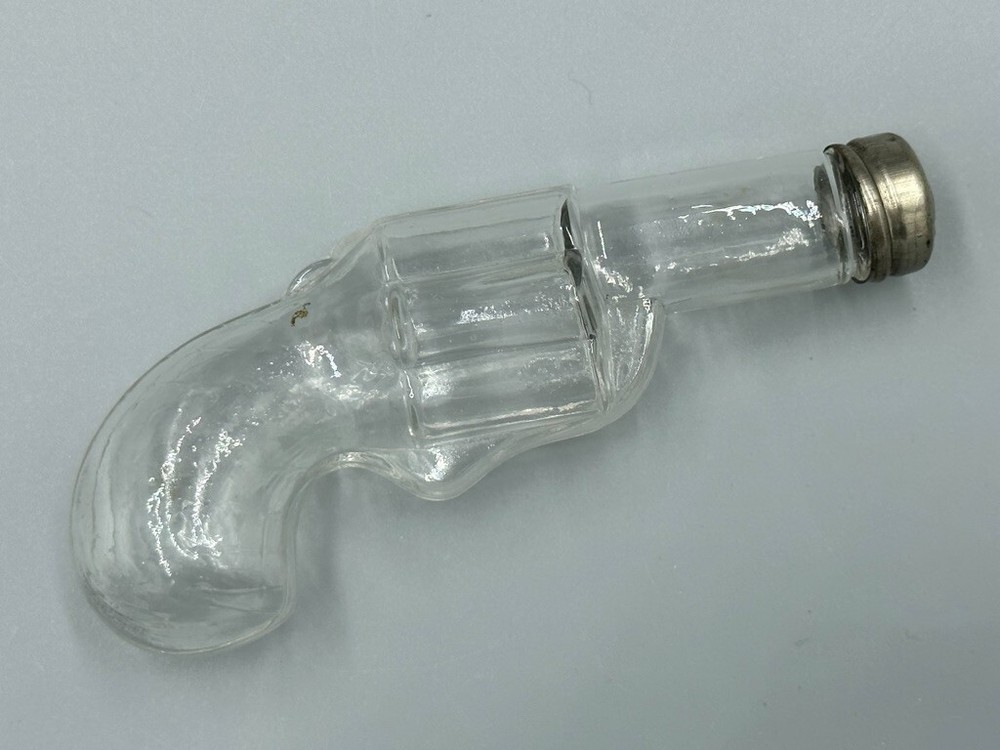 Antique GUN Small REVOLVER #2 Figural Glass CANDY CONTAINER A&E 252
