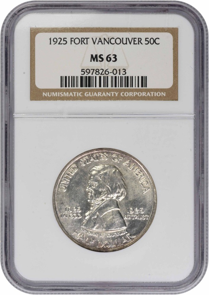Vancouver Commemorative Silver Half Dollar 1925 MS63 NGC