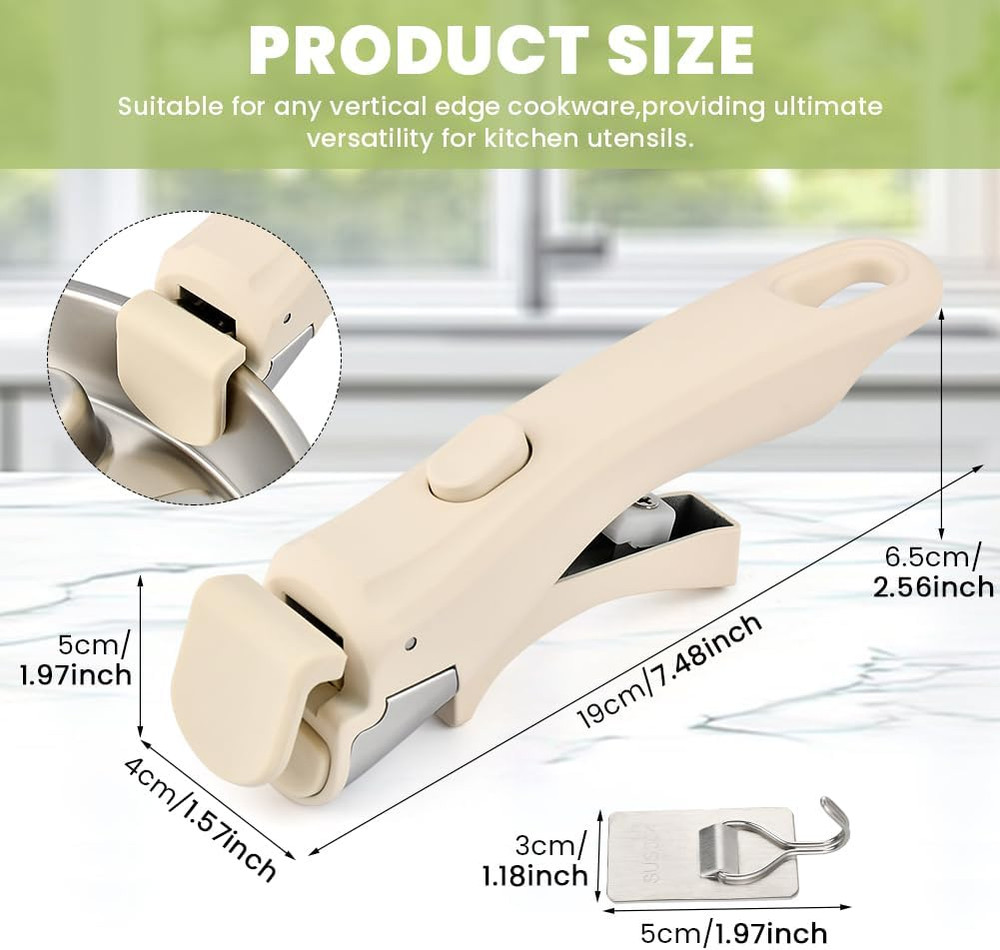 Beige Universal Removable Pot Handle for All Cookware Replacement