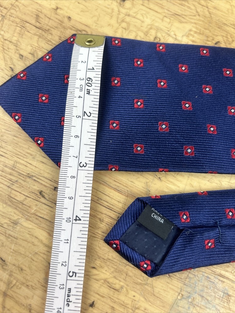 Studio Italia Navy Silk Print Tie
