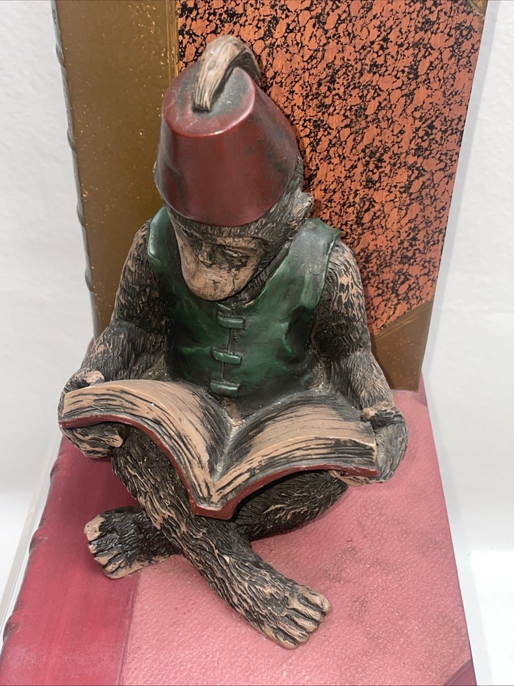 Vintage Monkey In A Fez Hat Bookend