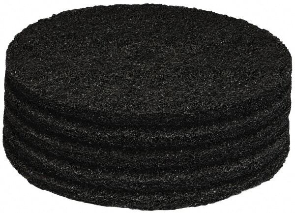 PRO SOURCE Floor Stripping Pads: 5 Pack, Black Coarse Polyester, 17" Diameter