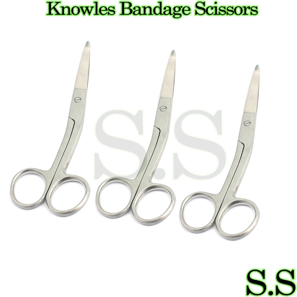 3 Pcs Knowles Bandage Scissors 4.5” Surgical Instruments