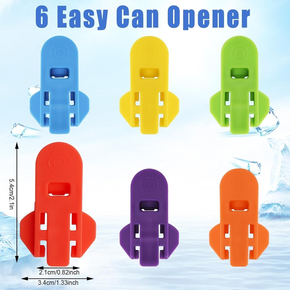 Fun & Practical Can Opener Set, 6 Colorful Tools for Drinks & Gatherings