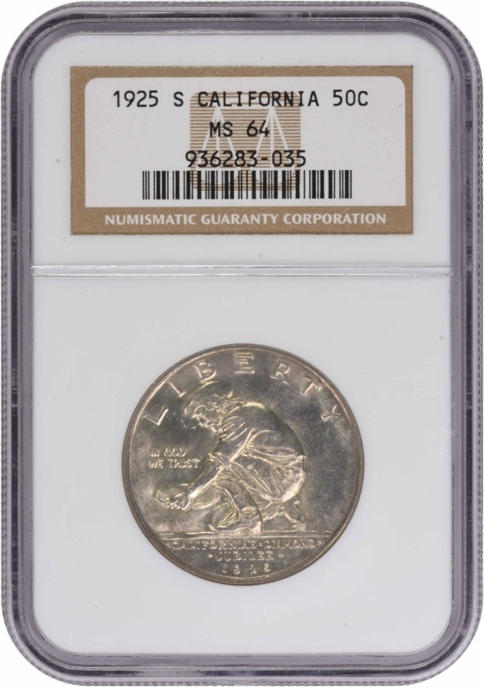 California Commemorative Silver Half Dollar 1925-S MS64 NGC