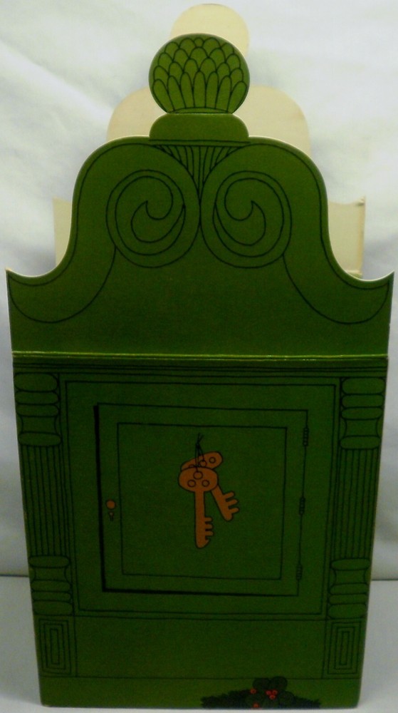 Vintage Petitote Christmas Gift Box EMPTY Sleeping Mouse Under Clock