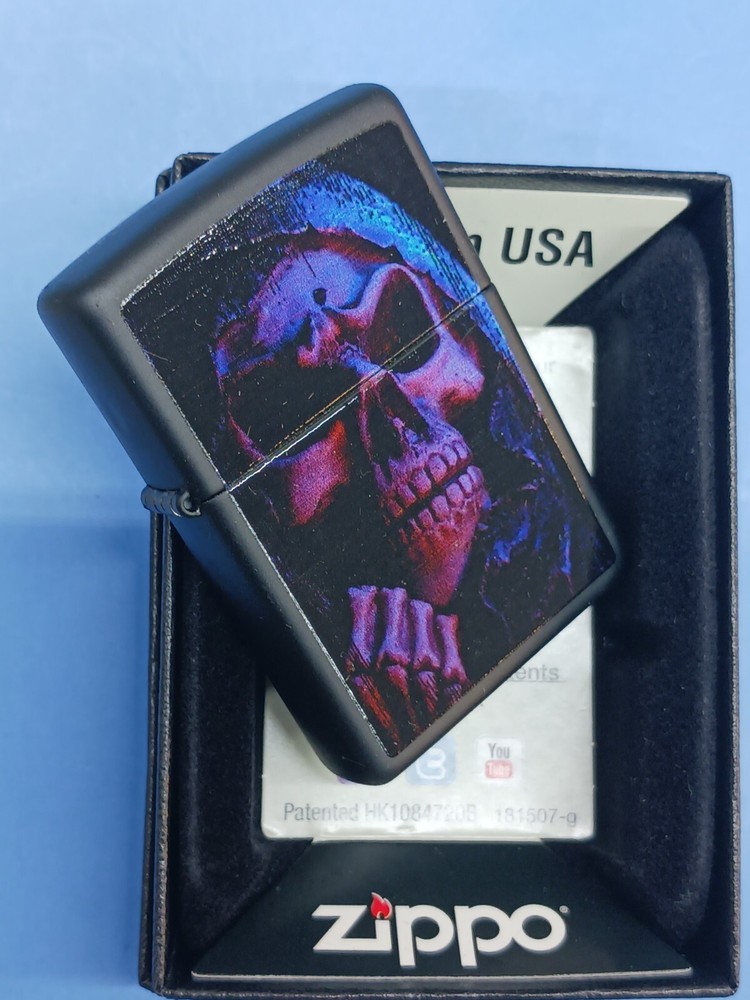 Zippo 28306 Black Matte Grim Reaper