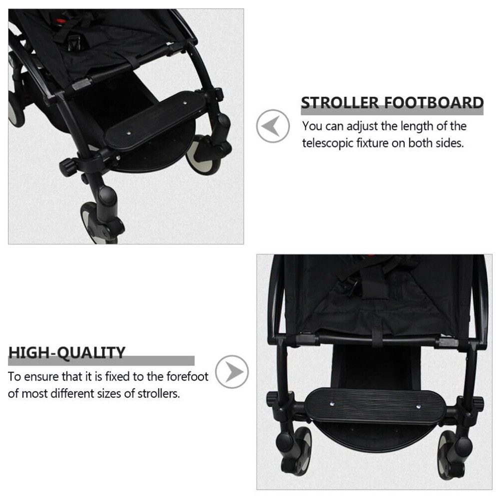 Universal Baby Stroller Foot Rest Adjustable Height/Width Accessory Black