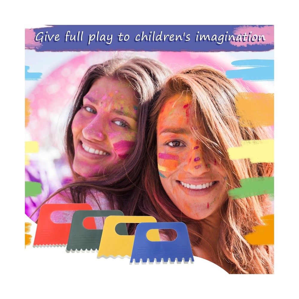 4 Pack Texture Tools for Plaster Plastic Paint Scraper Tool Art Paint Scraper...