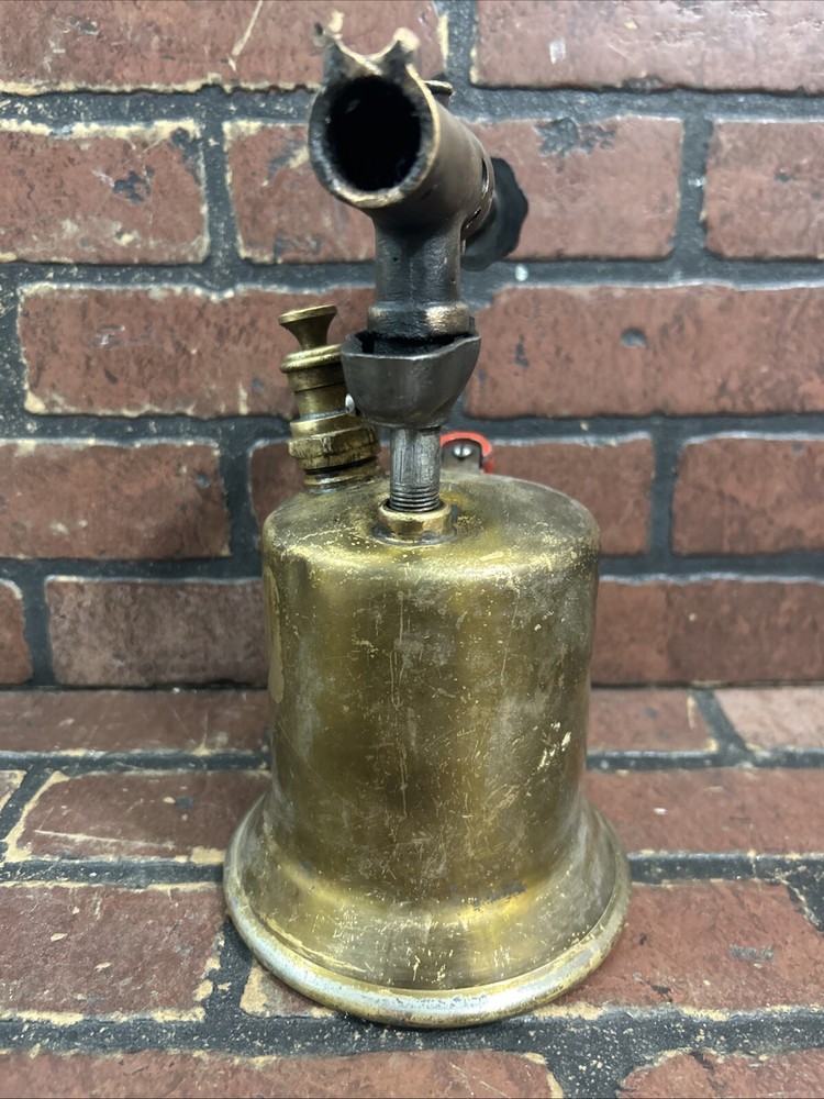 Vintage Brass Blow Torch Red handle
