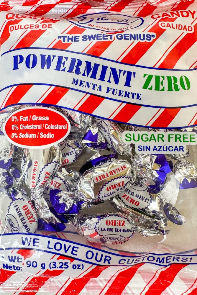 4-Pack Diana Power Mints Zero SUGAR-FREE - 3.25 oz.