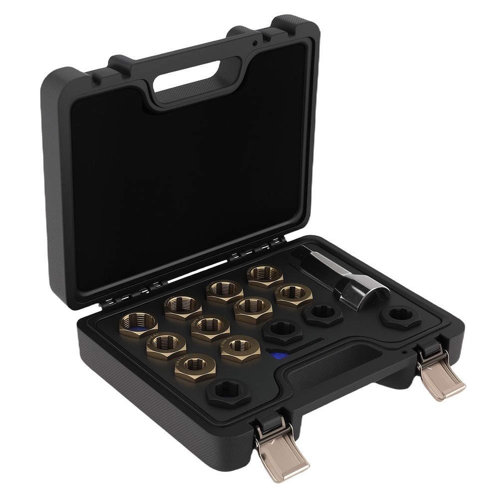 16-Piece Axle Spindle Thread Chaser Set, Thread Rethreading Restorer Tool Metric