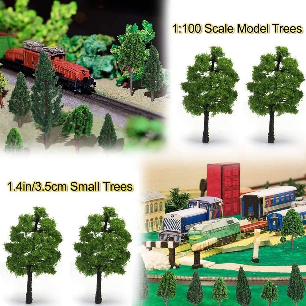 50pcs HO Scale Model Trees for Railroad & Diorama Scenery