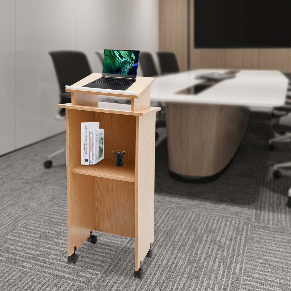 Portable Movable Desk for Presentations | Adjustable Height & Easy Mobility