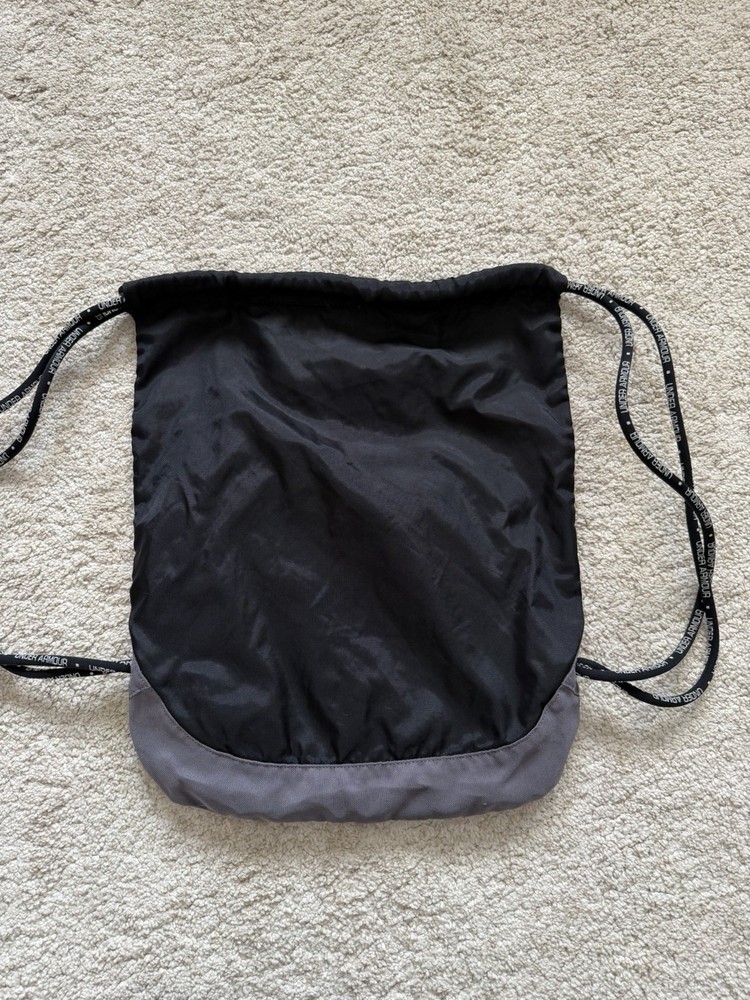Under Armour Black And White Drawsting Gym Bag Backpack
