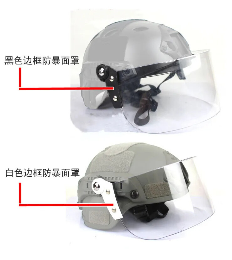 Tactical Transparent Face Shield Windshield Lens Mask For Fast Helmet Rail