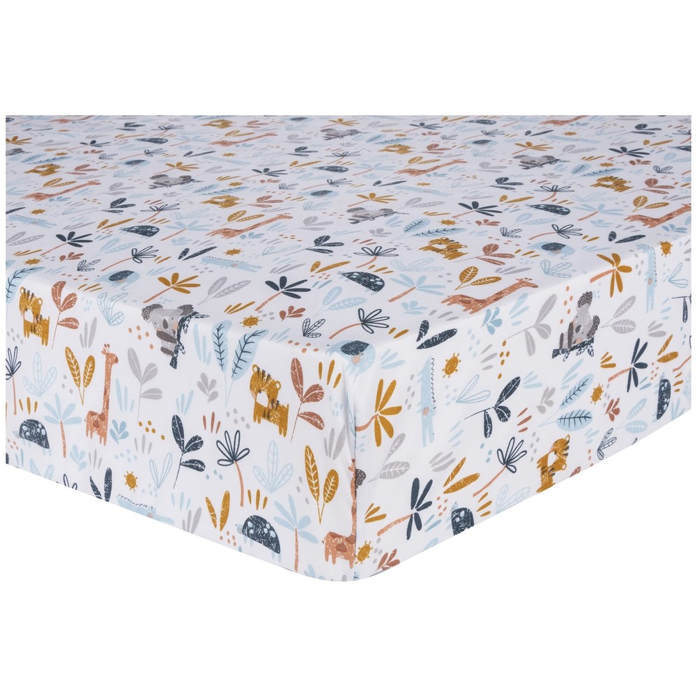 Sammy & Lou Koala Palms 2-Pack Microfiber Fitted Crib Sheet Set Fits Standard...