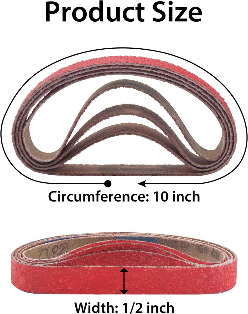 32 Pack 1/2" X 10" Replacement Knife Sharpener Sanding Belts for Work Sharp WSCM