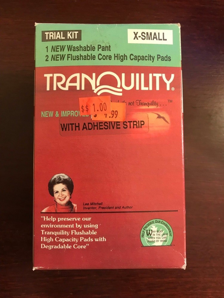 Tranquility Washable Pant & 2 Flushable Core Pads X-SMALL 20-24" Hips 18-24" W